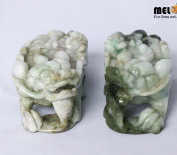 Natural Jade Feng Shui Wealthy Good Luck Attract Pixiu TPT07