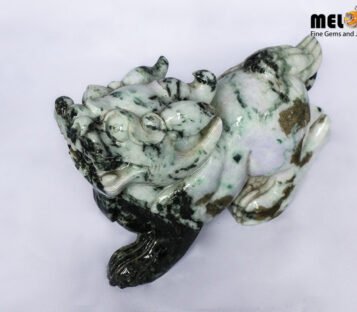 Natural Jade Feng Shui Wealthy Good Luck Attract Pixiu TPT15 3