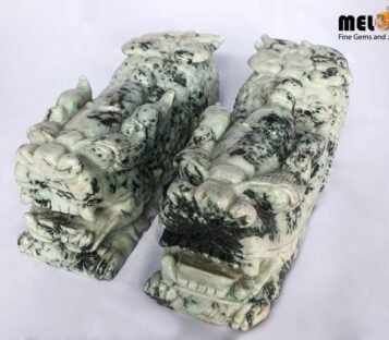 Natural Jade Feng Shui Wealthy Good Luck Attract Pixiu TPT19 3