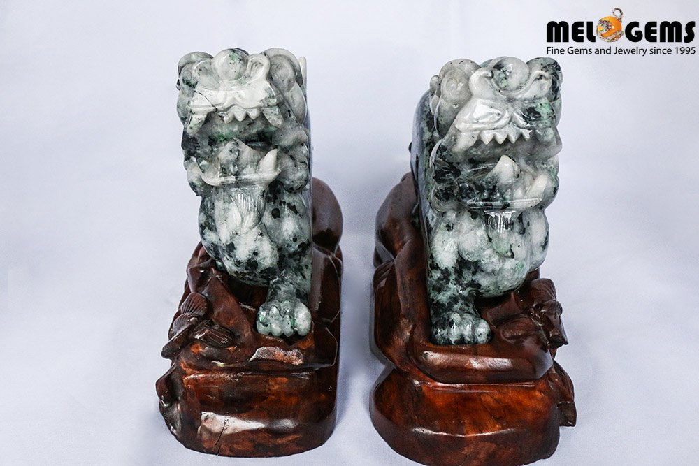 Natural Jade Feng Shui Wealthy Good Luck Attract Pixiu TPT23 1