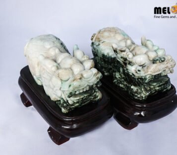 Natural Jade Feng Shui Wealthy Good Luck Attract Pixiu TPT27 2