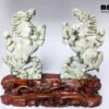 Natural Jade Fengshui Twin Horses Statue TPT11 1 Natural Jade Fengshui Twin Horses Statue TPT11 1