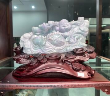 Natural Jade God of Wealth Statue TCT0035