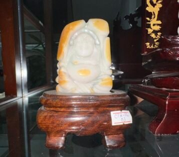 Natural Jade God of Wealth Statue TCT0038