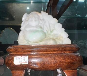 Natural Jade God of Wealth Statue TCT0039