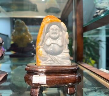 Natural Jade God of Wealth Statue TCT0041