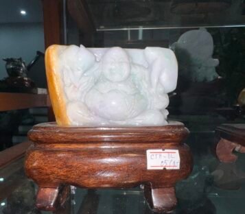 Natural Jade God of Wealth Statue TCT0043