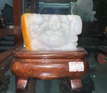 Natural Jade God of Wealth Statue TCT0045