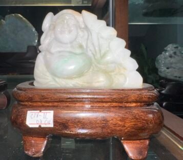 Natural Jade God of Wealth Statue TCT0047
