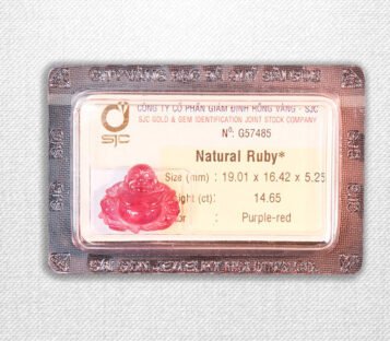 Natural Purple Red Ruby Feng Shui Smilling Happy Good Luck Statue G57485