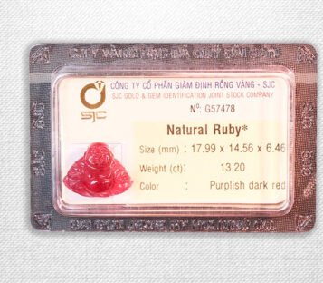 Natural Purplish Dark Red Ruby Feng Shui Smilling Happy Good Luck Statue G57478