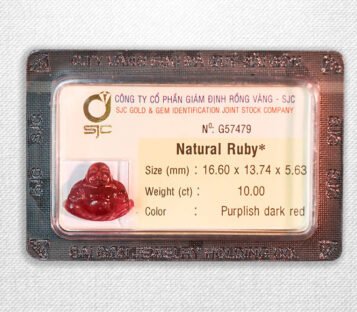 Natural Purplish Dark Red Ruby Feng Shui Smilling Happy Good Luck Statue G57479