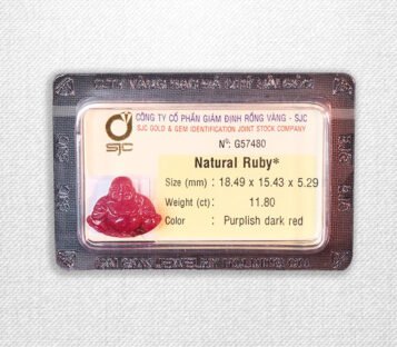 Natural Purplish Dark Red Ruby Feng Shui Smilling Happy Good Luck Statue G57480