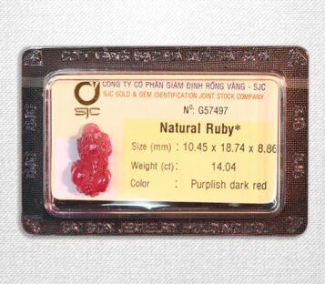 Natural Purplish Dark Red Ruby Feng Shui Wealthy Good Luck Attract Pixiu G57497