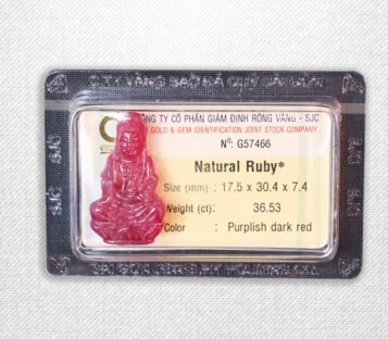 Natural Purplish Dark Red Ruby Loving Kindness Quan Yin G57466