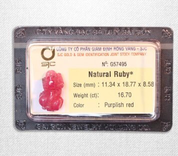 Natural Purplish Red Ruby Feng Shui Wealthy Good Luck Attract Pixiu  G57495