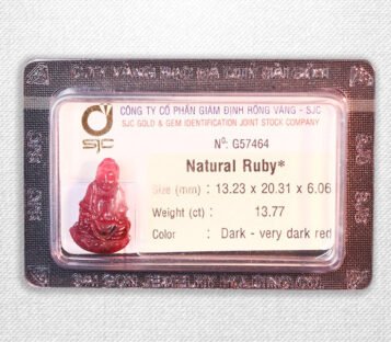 Natural Very Dark Red Ruby Loving Kindness Quan Yin G57464