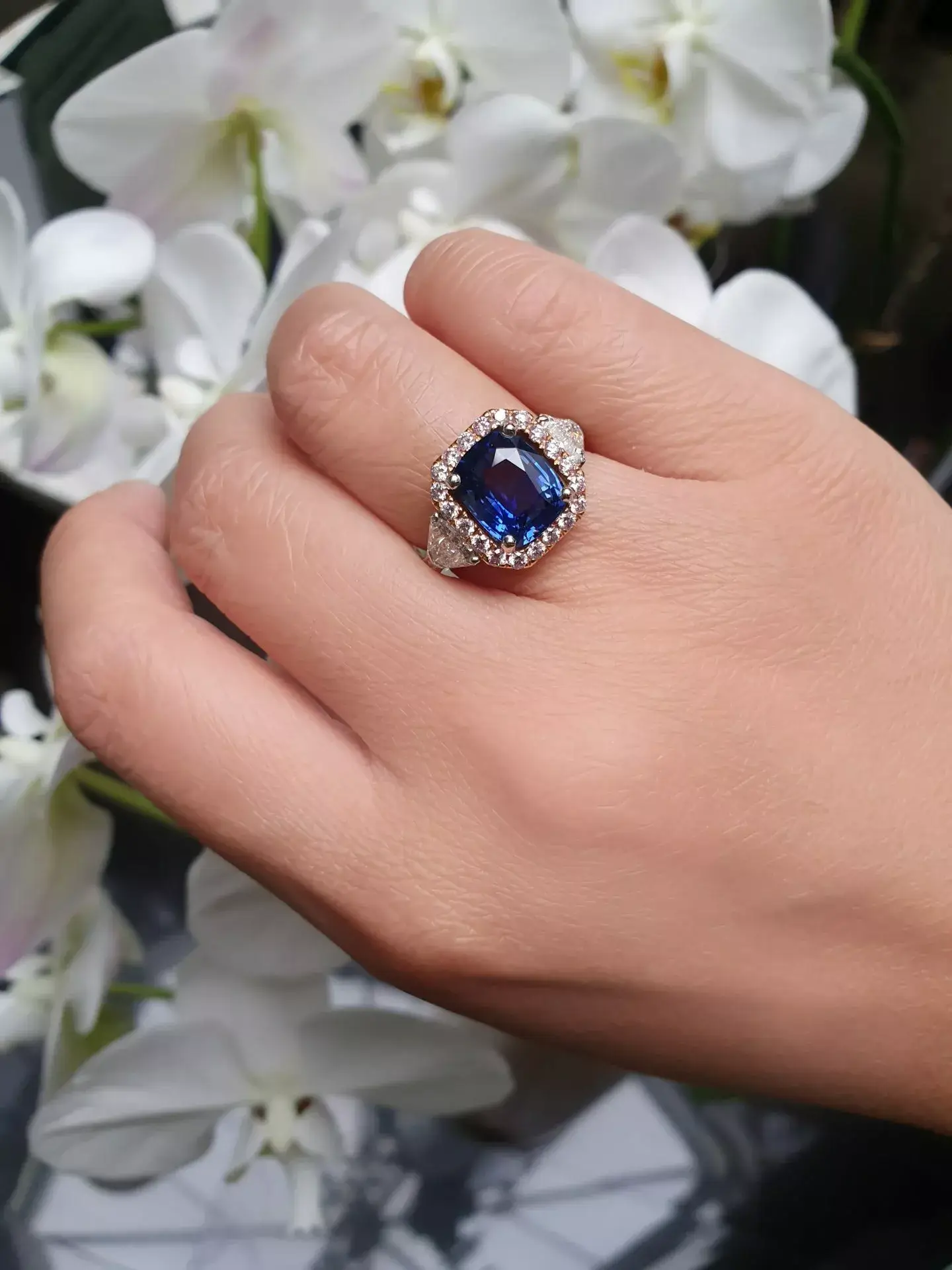 Elegant Diamond and Sapphire Ring 5 Celebrities and Famous Sapphire and Diamond Halo Rings
