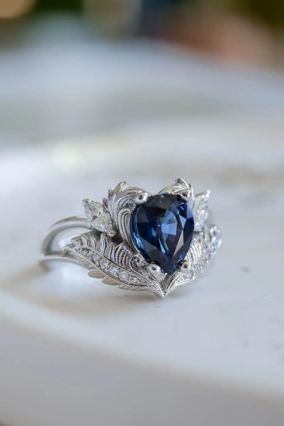 10 Unique Alternative Sapphire Engagement Rings 7 Nature-Inspired Sapphire Ring