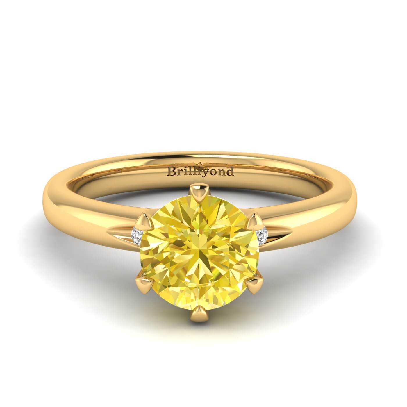 Solitaire Yellow Sapphire Ring