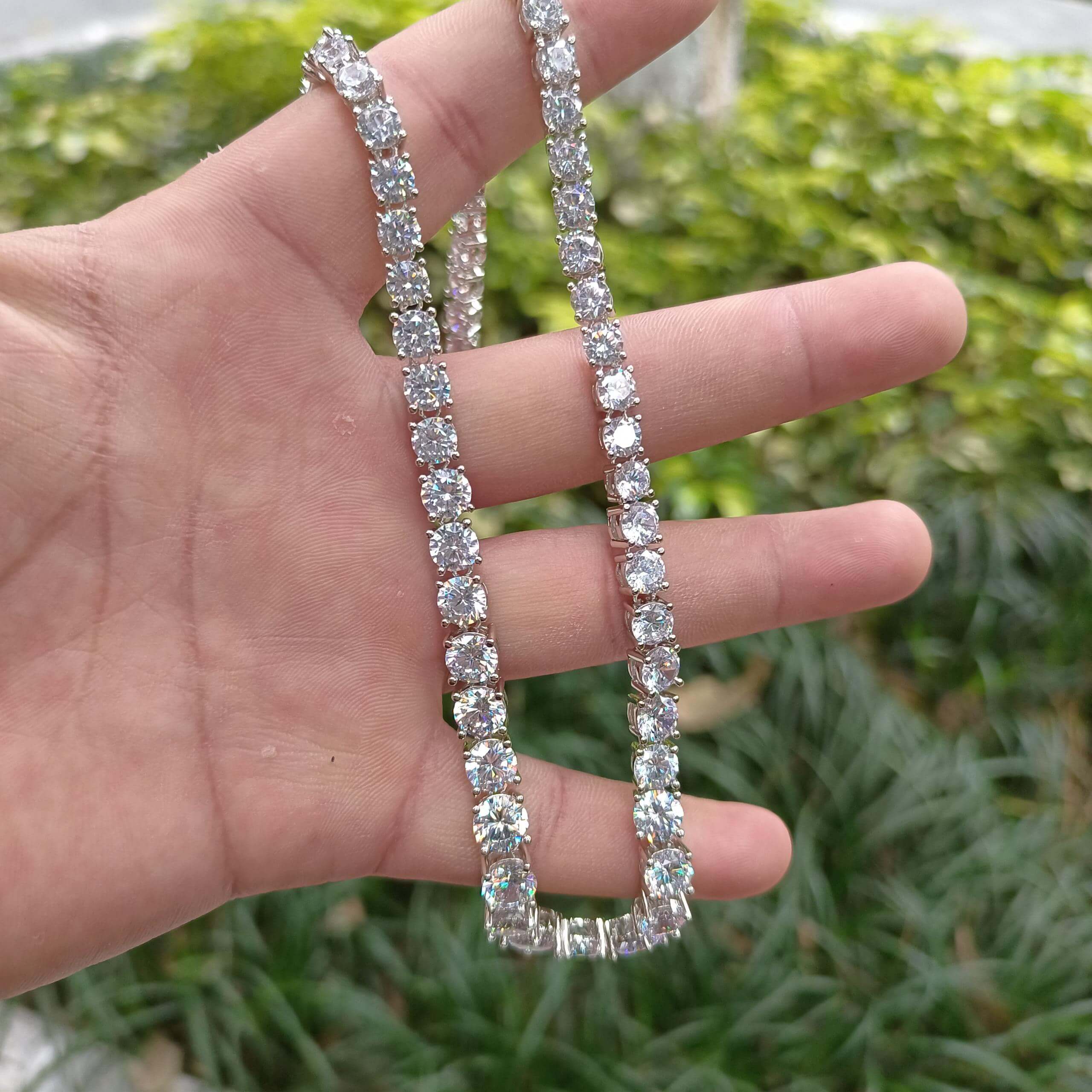 Elegant White Sapphire Tennis Necklace 3 The beauty and elegance of white sapphire