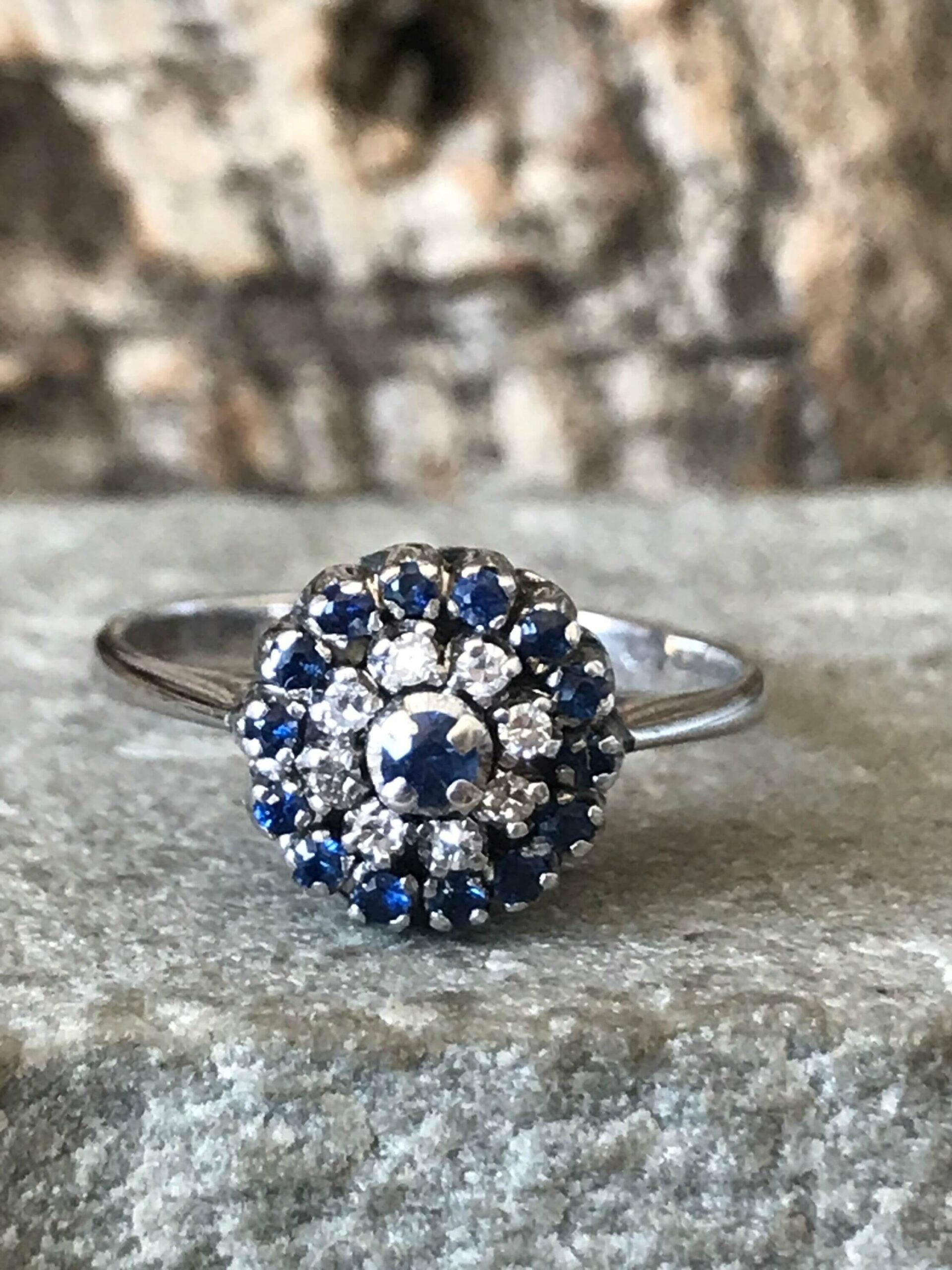 10 Unique Alternative Sapphire Engagement Rings 4 Vintage Sapphire Cluster Ring