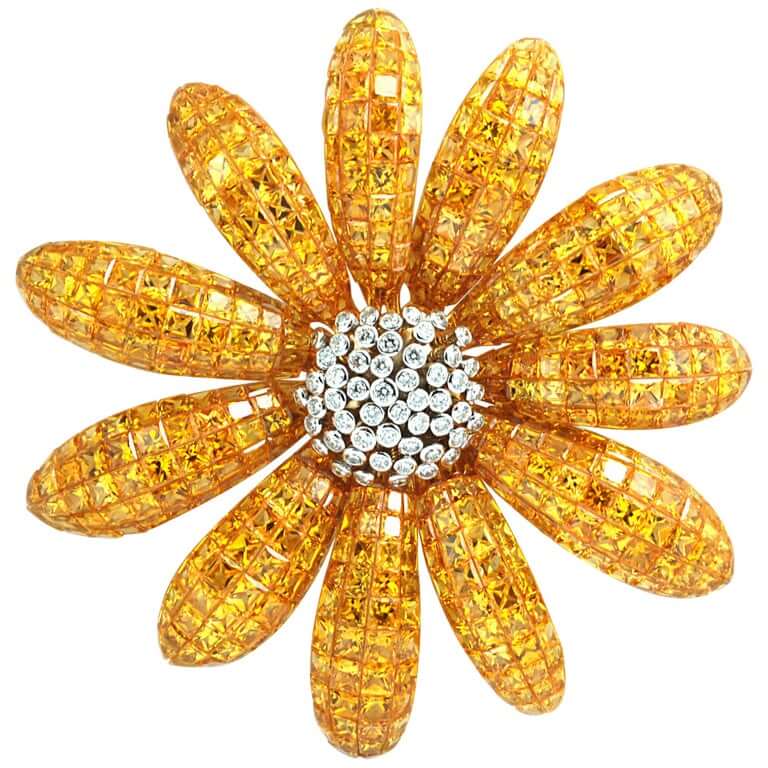 Top 10 Yellow Sapphire Jewelry Picks 15 Yellow Sapphire Flower Brooch